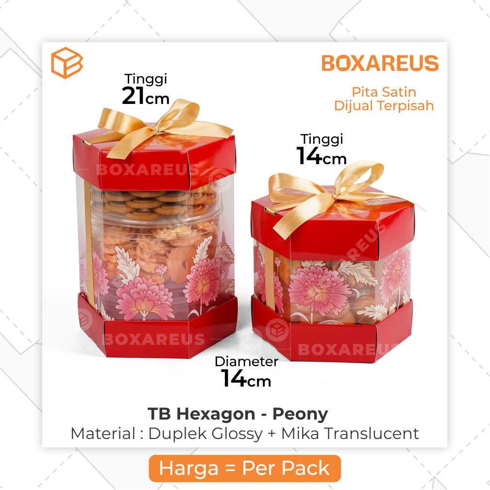 HP - Box Toples CNY Packaging Imlek Dus Kemasan Kue Kering TB Hexagon