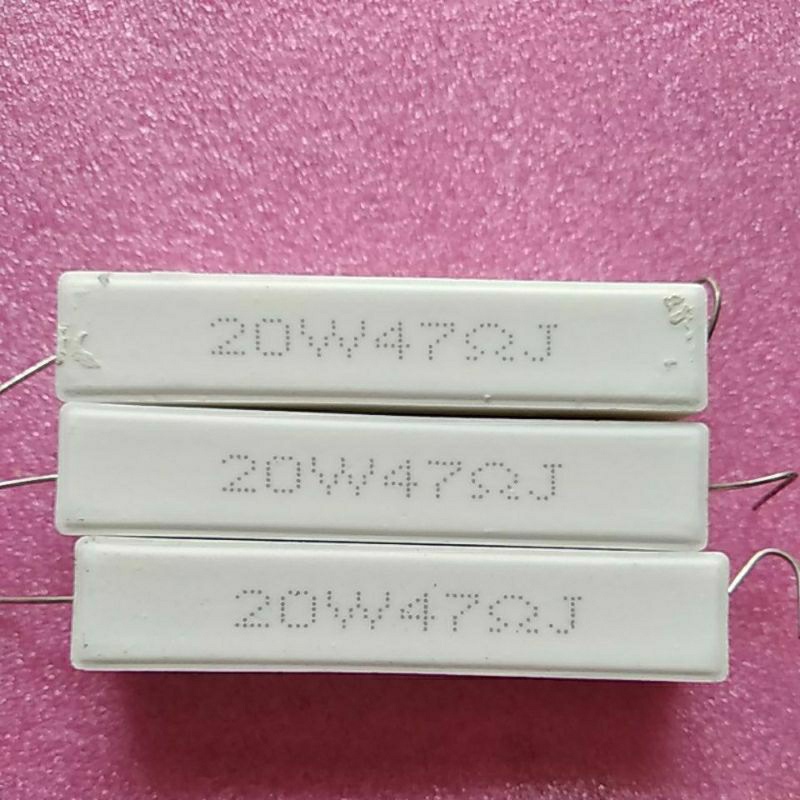 Resistor 47ohm 20watt / R kapur 47 ohm 20 watt / 47R 20W
