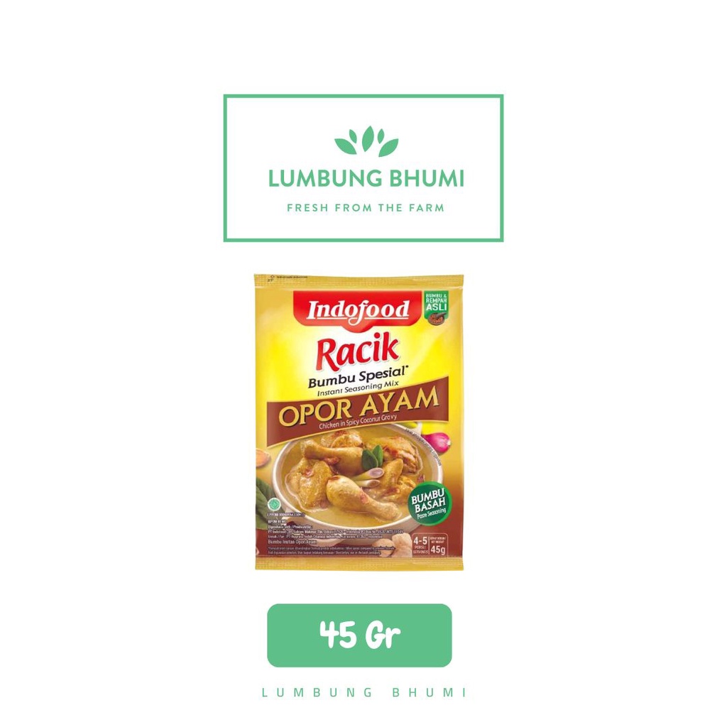 

RACIK Bumbu Opor Ayam 45 Gr 1 Pcs - Lumbung Bhumi