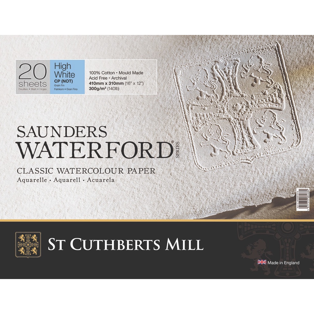 

Saunders Waterford Cold Pressed Hi White 20 Sheets 410x310mm