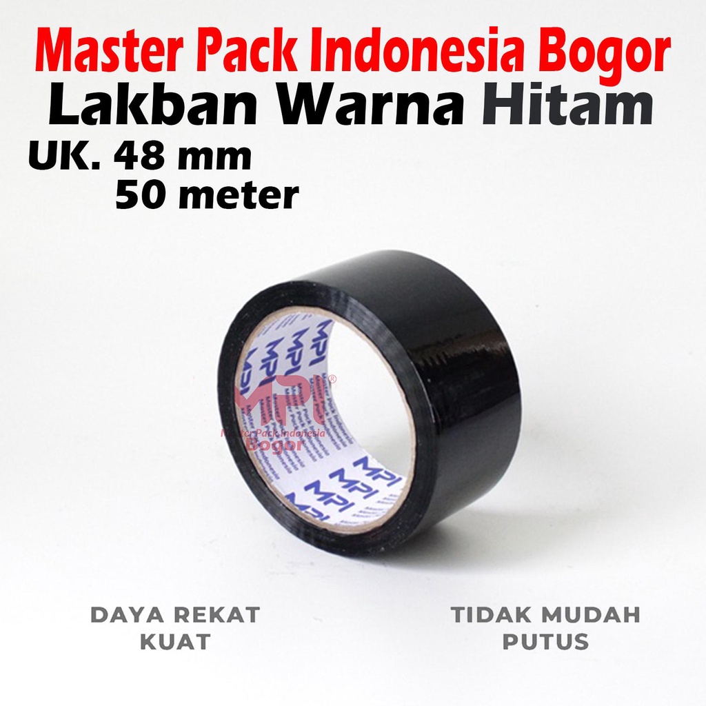 

Lakban MPI Warna Hitam 48mm x 50 Meter - Isolasi Warna Master Pack Indonesia