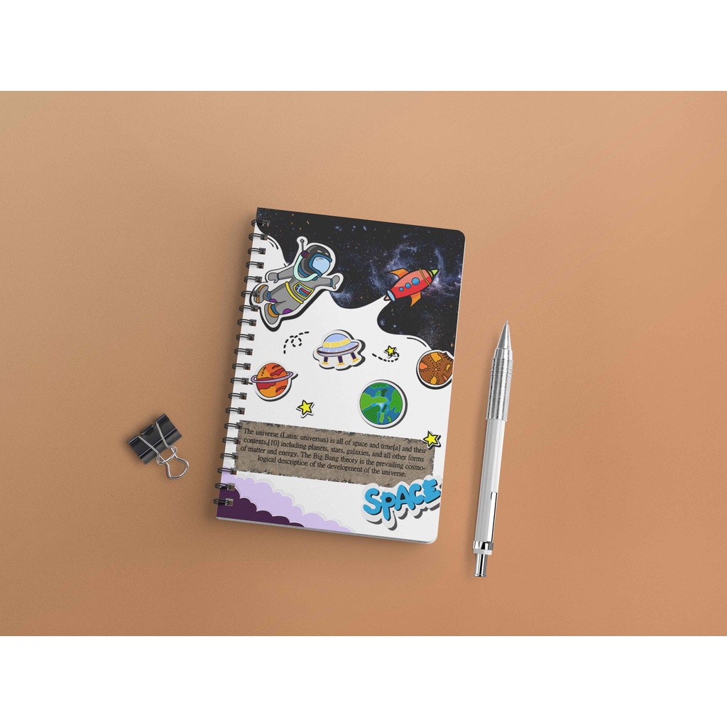 

Notebook The Universe Space Astronaut Edition Lined Grid Dot Ukuran A5 Ring Spiral Jurnal Catatan Buku Spiral Binder