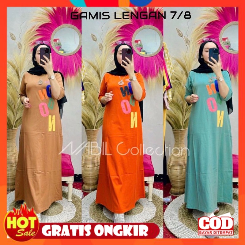 KAIN ADEM HALUS TEBAL / GAMIS WANITA BY NABIL LONDON//GAMIS KAOS KEKINIAN TERBARU