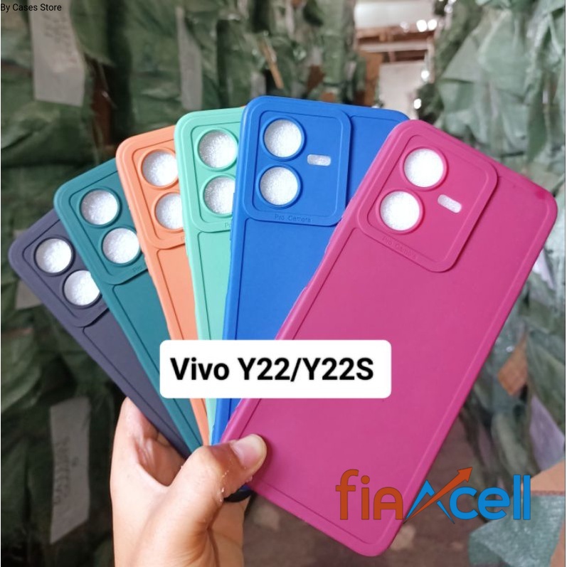 Case Pro Camera Vivo Y22/Y22S Softcase Makaron Protect Camera