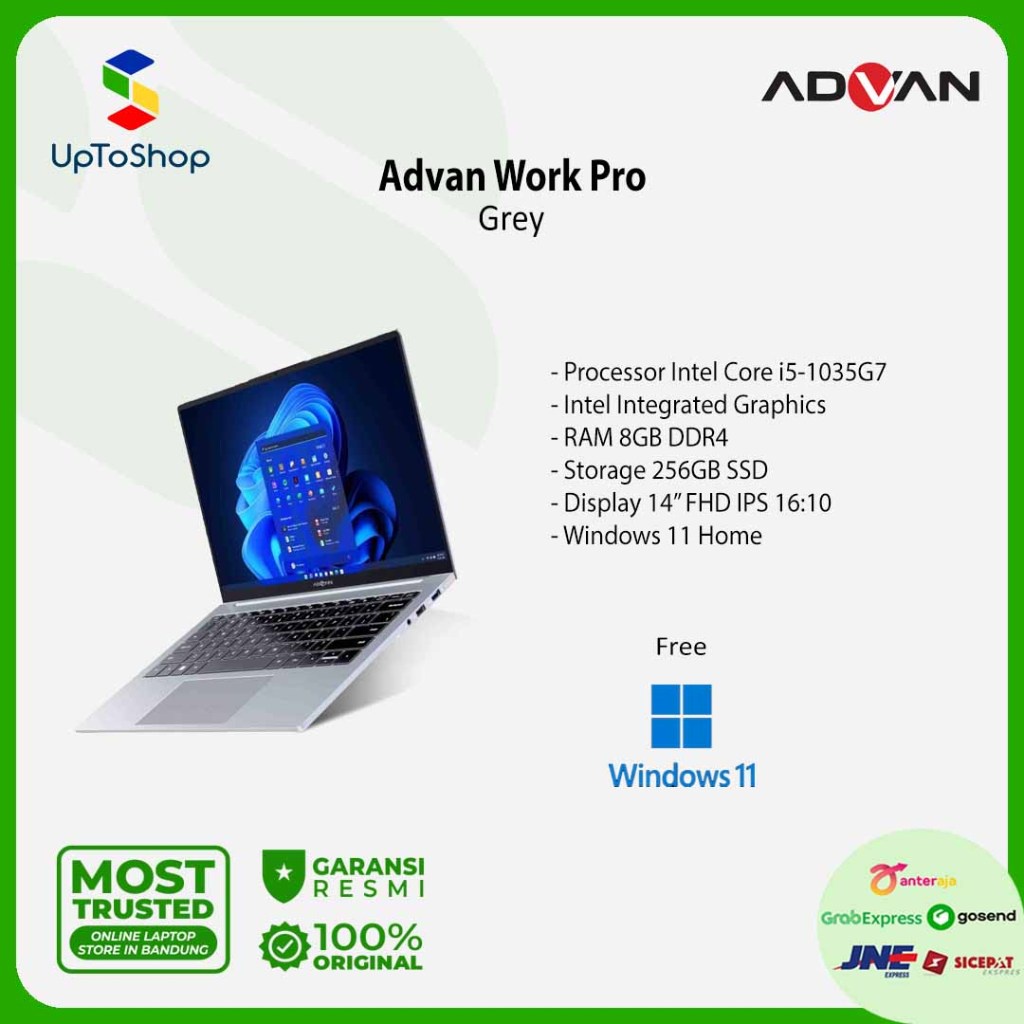 Laptop Advan Workpro Intel Core i5-1035G7 8GB 256GB SSD 14&quot; FHD IPS W11