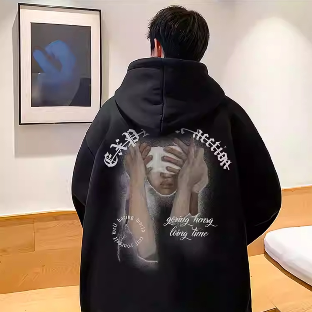 PROMO COD Hoodie Explore Action Hoodie Pria Wanita Hoodie Couple Kapelan Pasangan Hoodie Jumbo Polos M-5XL street hip-hop trend men's Korean casual hoodies letter Printed Fleece oversized unisex Hooded sweater