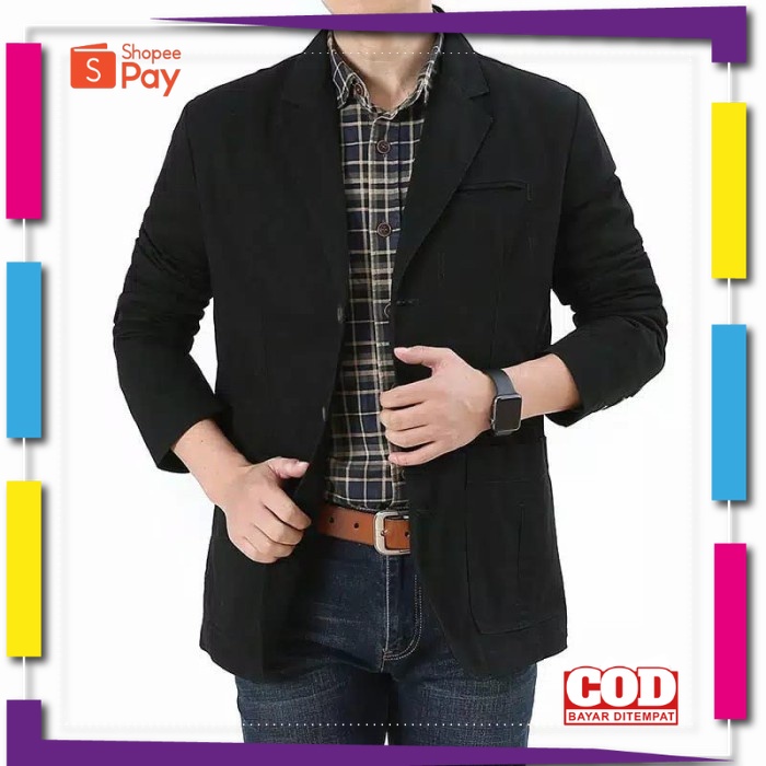 PREMIUM KOREAN STYLE / jas blazer pria terbaru - coklat tua - terlaris terbagus - coklat tua - tan t