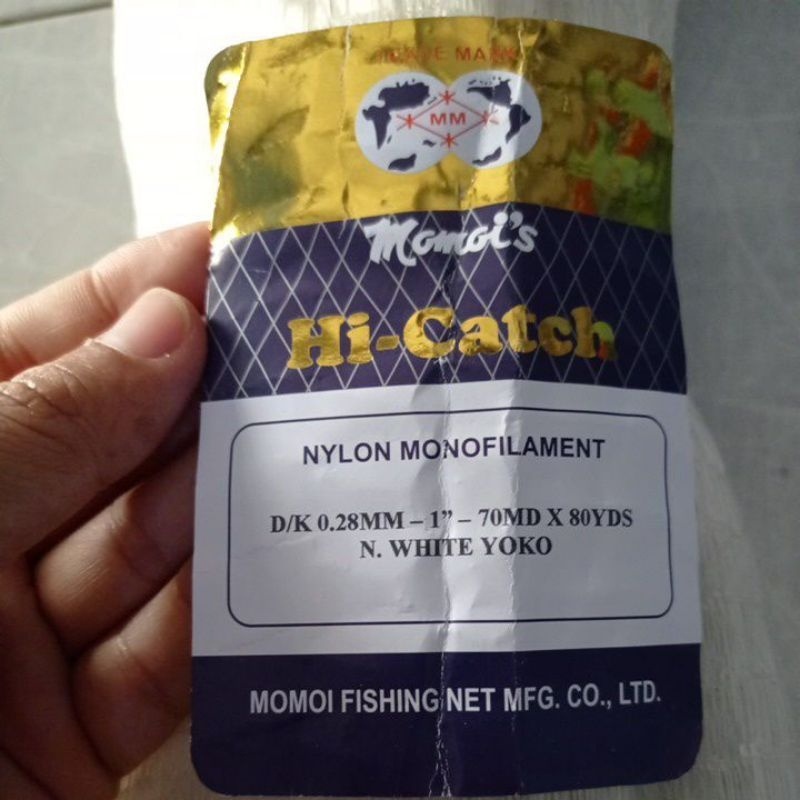 JARING IKAN MOMOI 1 INCHI 0.28 70MD/80YDS YOKO JARING IKAN KECIL JARING BAHAN JALA