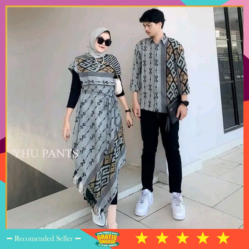 ⭐⭐⭐⭐⭐ Couple Set Remaja Kekinian PRemium Keren Murah - CLARA DRESS MAXXY - SET TENUN COUPLE KONDANGA