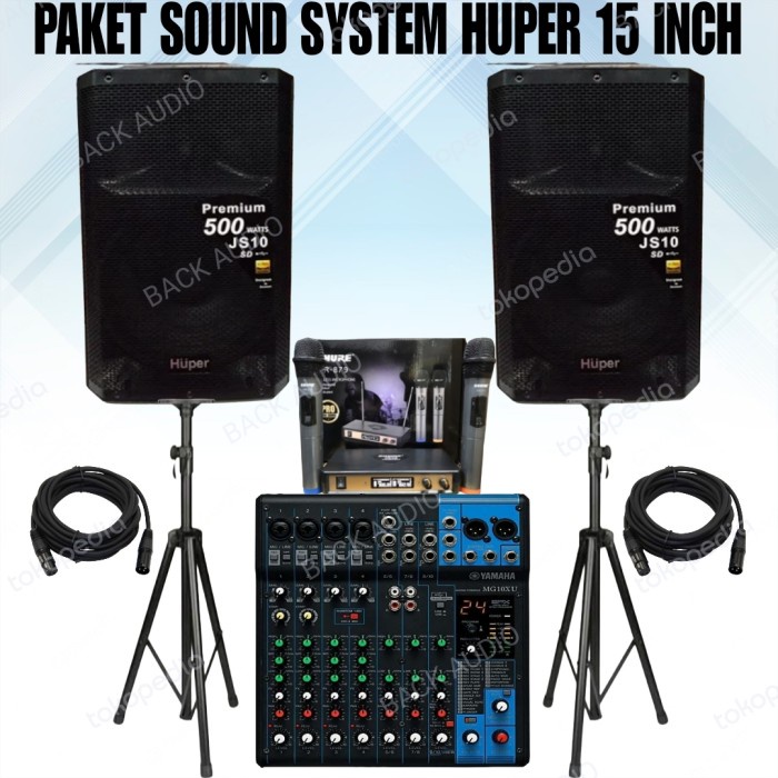 DISTRIBUTOR PAKET KARAOKE HUPER 15 INCH + MIXER YAMAHA 10 CHANNEL PAKET KARAOKE