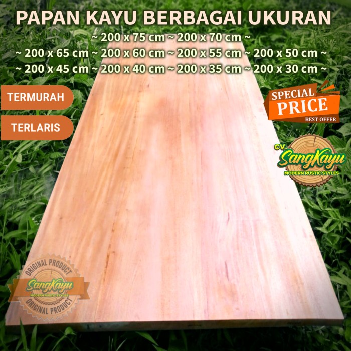 Kayu Papan kayu 200x70cm Wooden board bahan meja kayu papan kayu besar - 200 x 30 cm, Dihaluskan