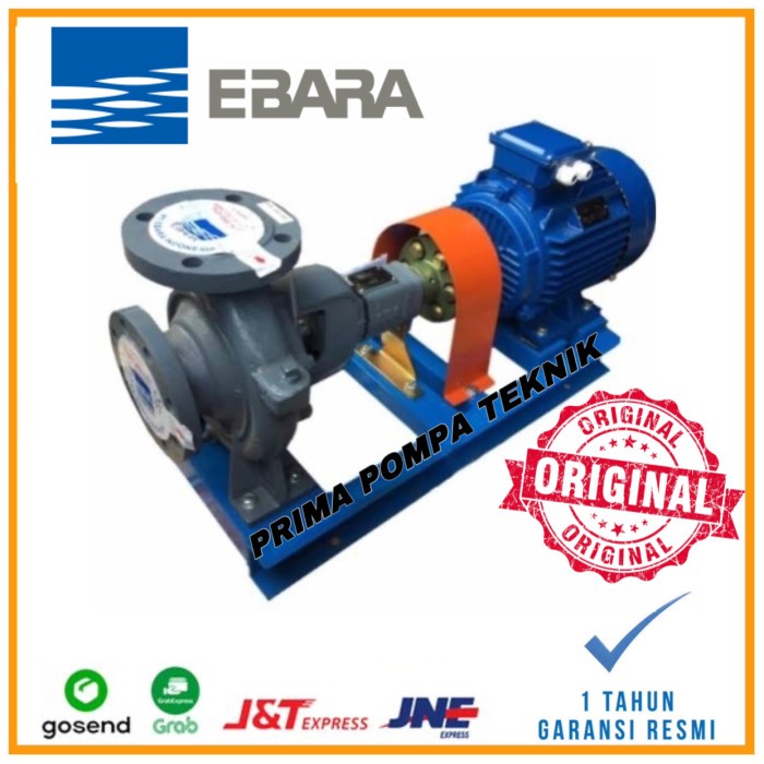 Pompa Transfer EBARA 100X80 FSH Motor 4Kw 5,5HP 380V 2900 Rpm 50Hz