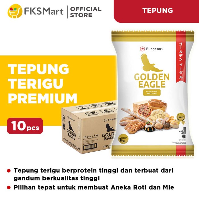 

[Big Sale] GOLDEN EAGLE Tepung Terigu 1 kg Karton