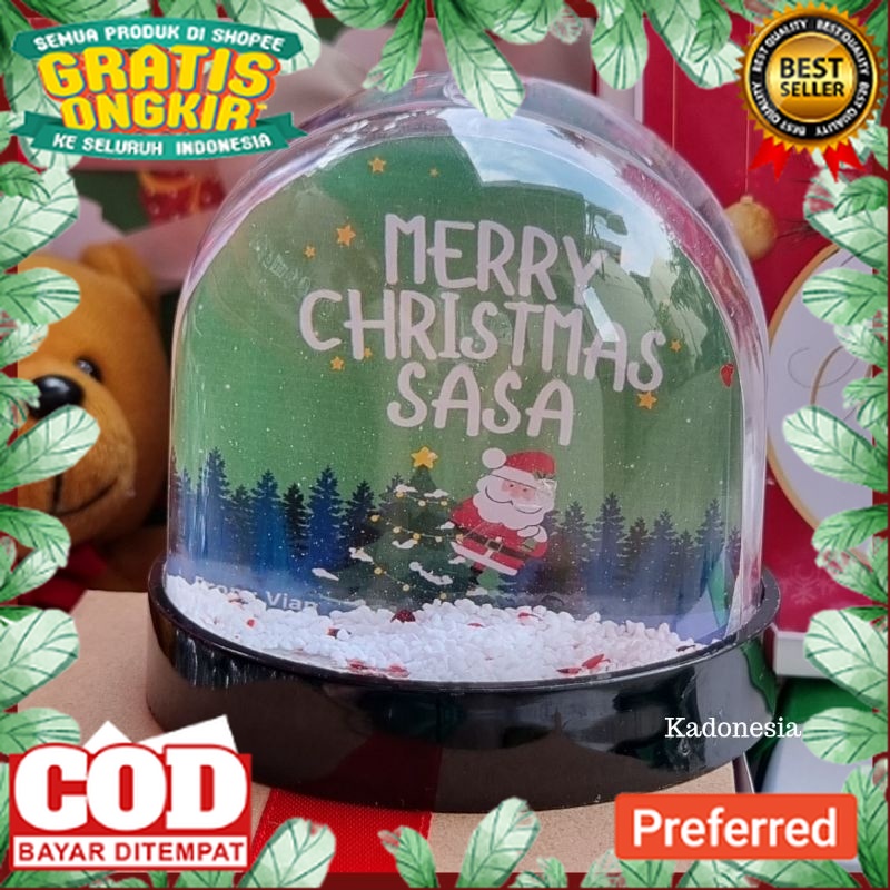 Kado Natal Snowball Custom / Snow Ball Christmas// NATAL / POHON NATAL / AKSESORIS NATAL / HARI NATA
