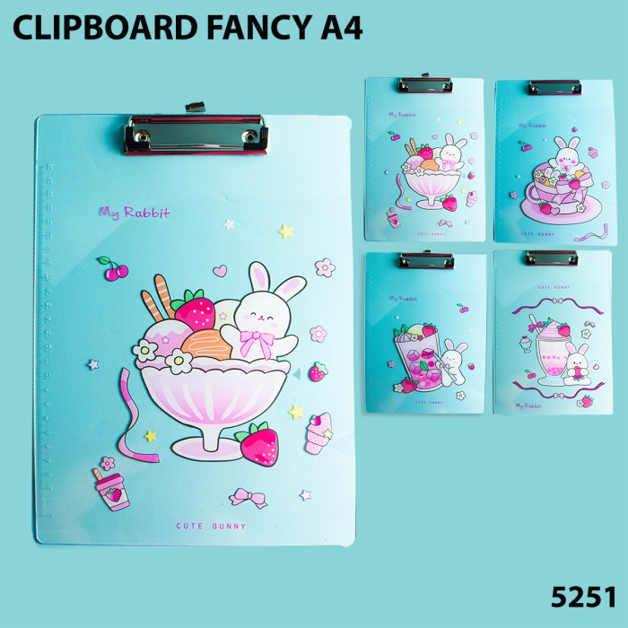 

Clipboard Transparan / Papan Jalan Mika A4 5251-A4-CLIPBOARD-RANDOM