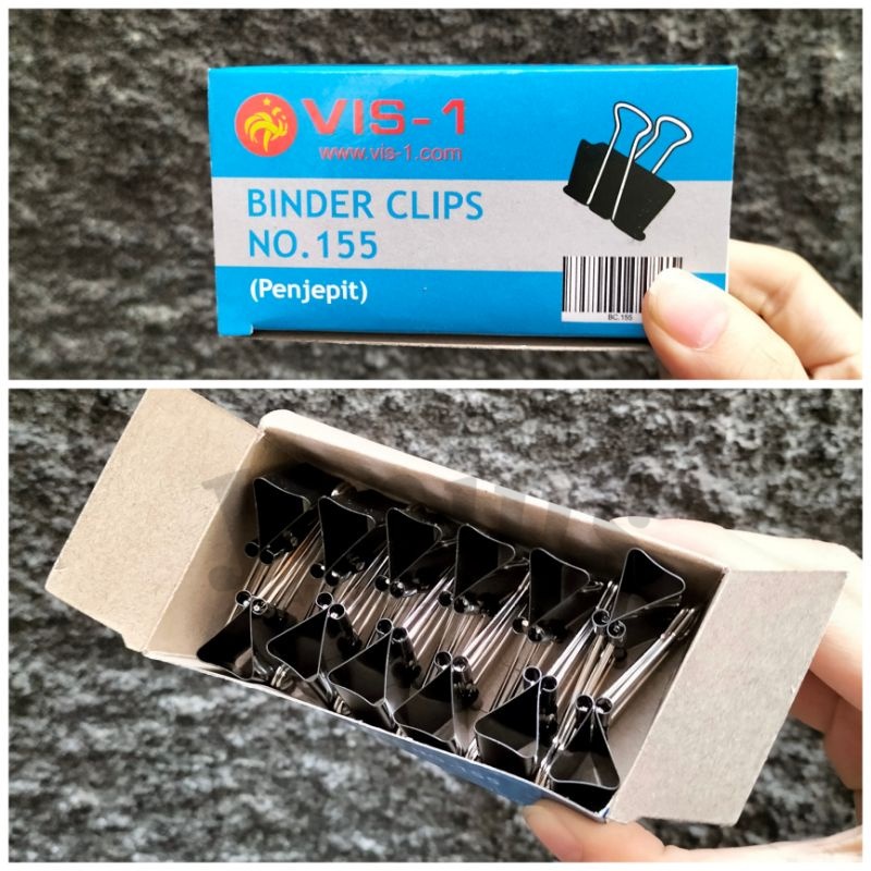 

[LUSIN/12PCS] Binder clips/ penjepit kertas 155