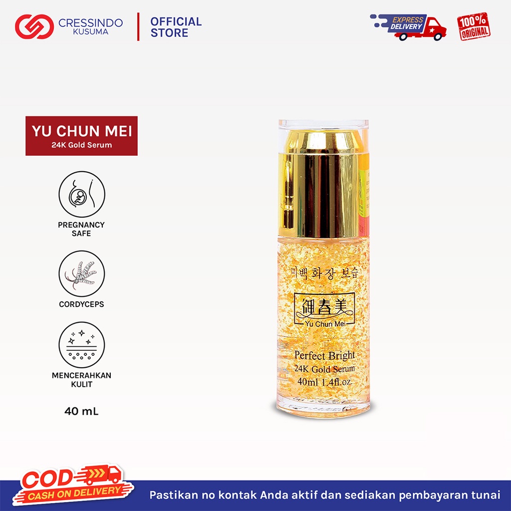 	 [BPOM ORIGINAL LOKAL] YU CHUN MEI Cordyceps Pure Gold 24k Serum - Perfect Bright 30ml	