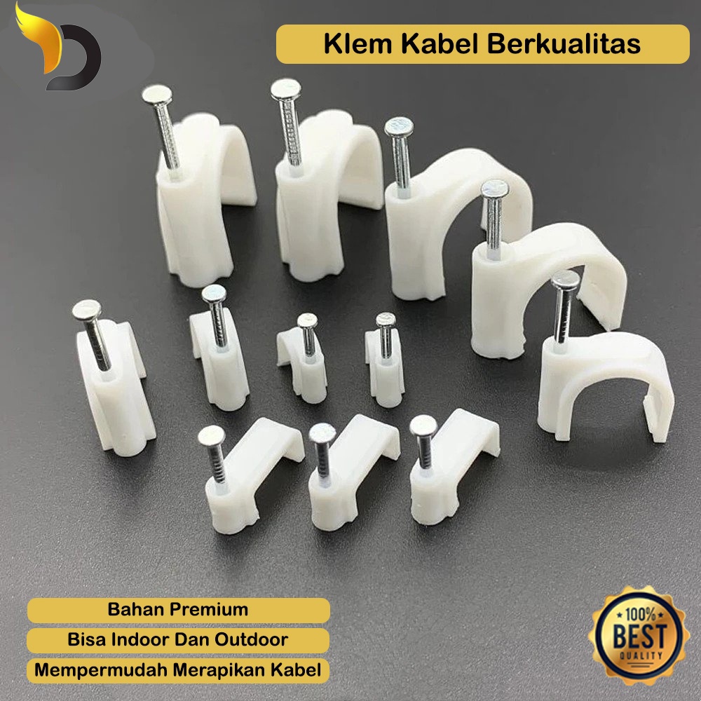 Klem Kabel Listrik Pln Klem Kabel Listrik Paku Beton Klip Kabel Dinding Cable Clip Premium Merapikan
