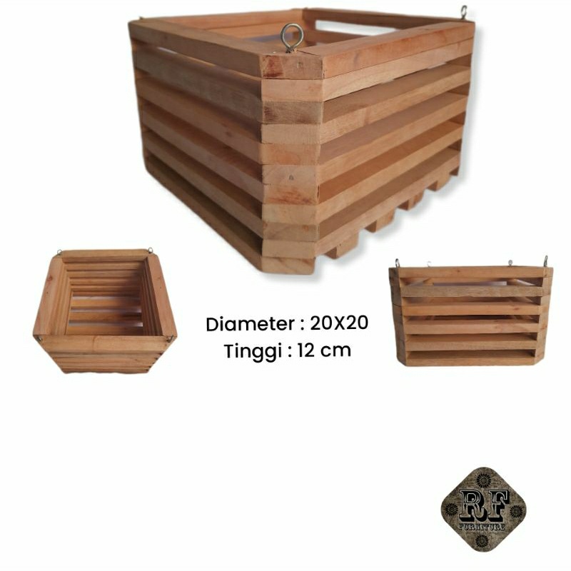 Pot bunga ,Pot bunga angrek gantung , Pot kayu gantung.