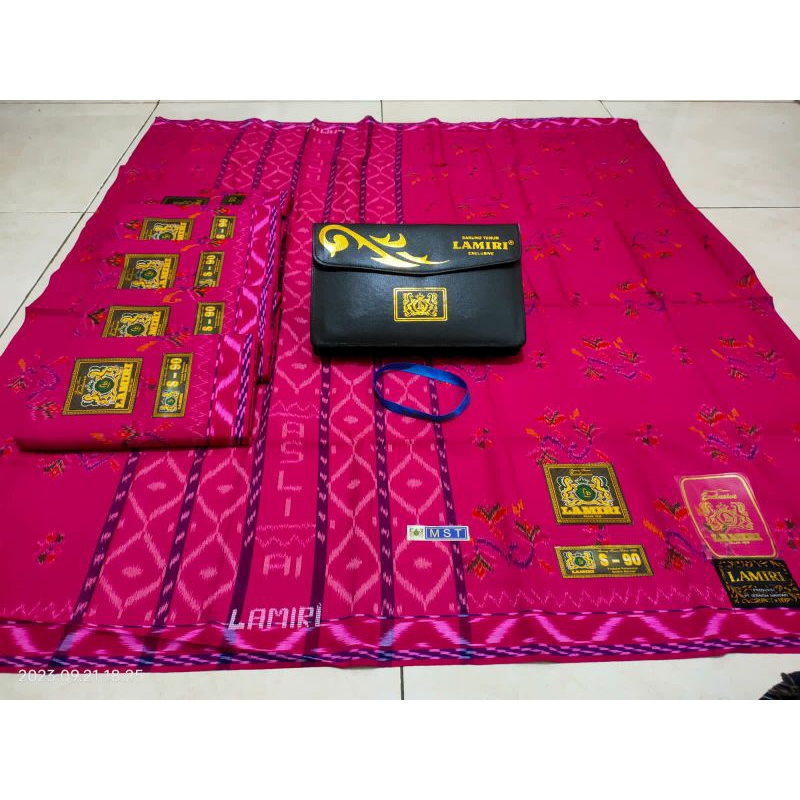 (COD) sarung lamiri mst sutra asli 100% a1 jahit tengah mutif kembang tenun tradisional i