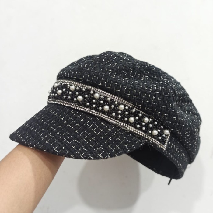 Ready Topi baret wanita barret fashion korea Import 005 - Hitam