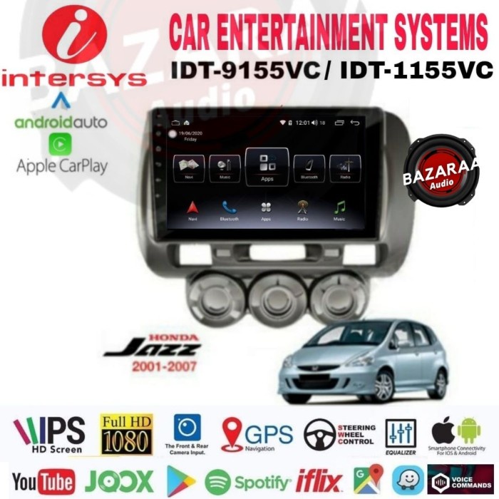 Head Unit Android INTERSYS 9 Inch JAZZ 2002 - 2007 + Socket PNP