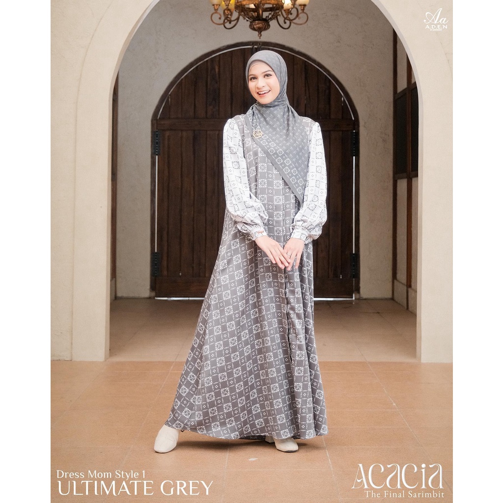Gamis Mom Acacia Family Series Ultimate Grey by Aden Hijab