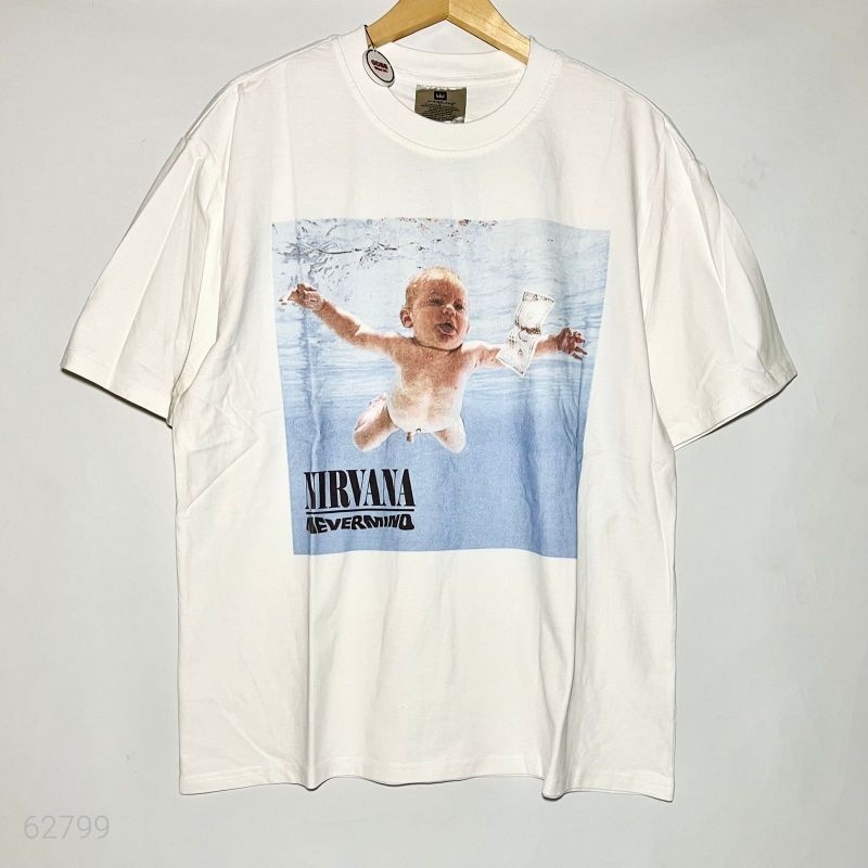【COD】 Tshirt Winterland Vintage Nirvana Nevermind Baby Swim Dollar White Tee KAOS