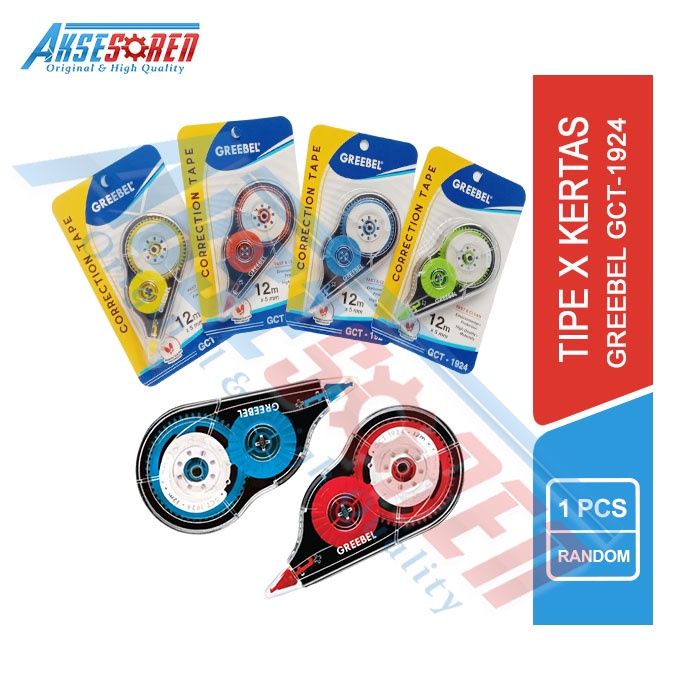 

Aksesoren Tipe X Kertas Greebel [GCT-1924] / Correction Tape 1 Pcs / Koreksi Pita Roll