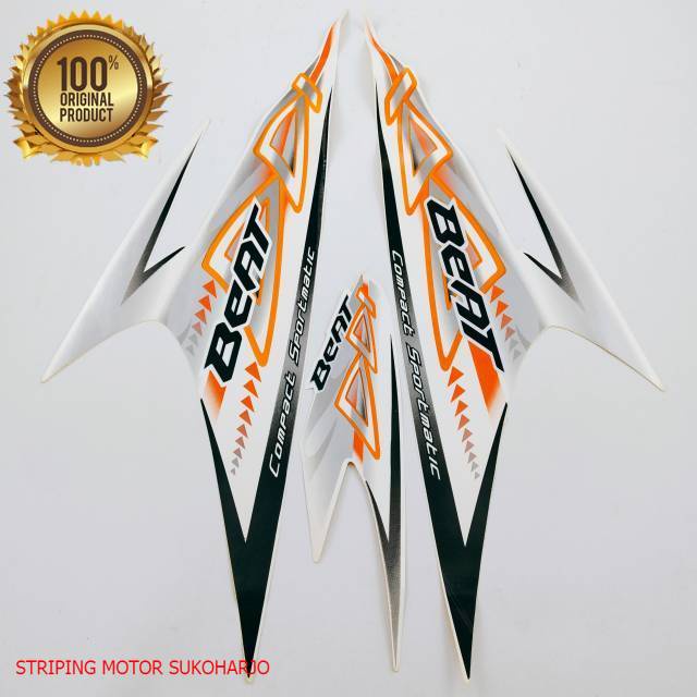 (ORI) striping honda beat karbu 2011 2012 putih kualitas original