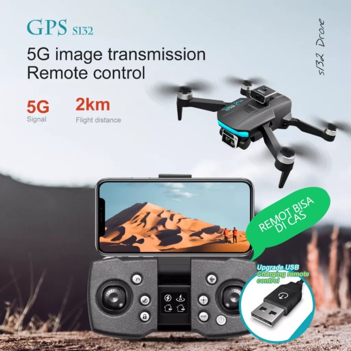 DRONE GPS CSJ S167 KAMERA WIFI FULLHD Follow-me orbit Return to Home - S136 1Baterai