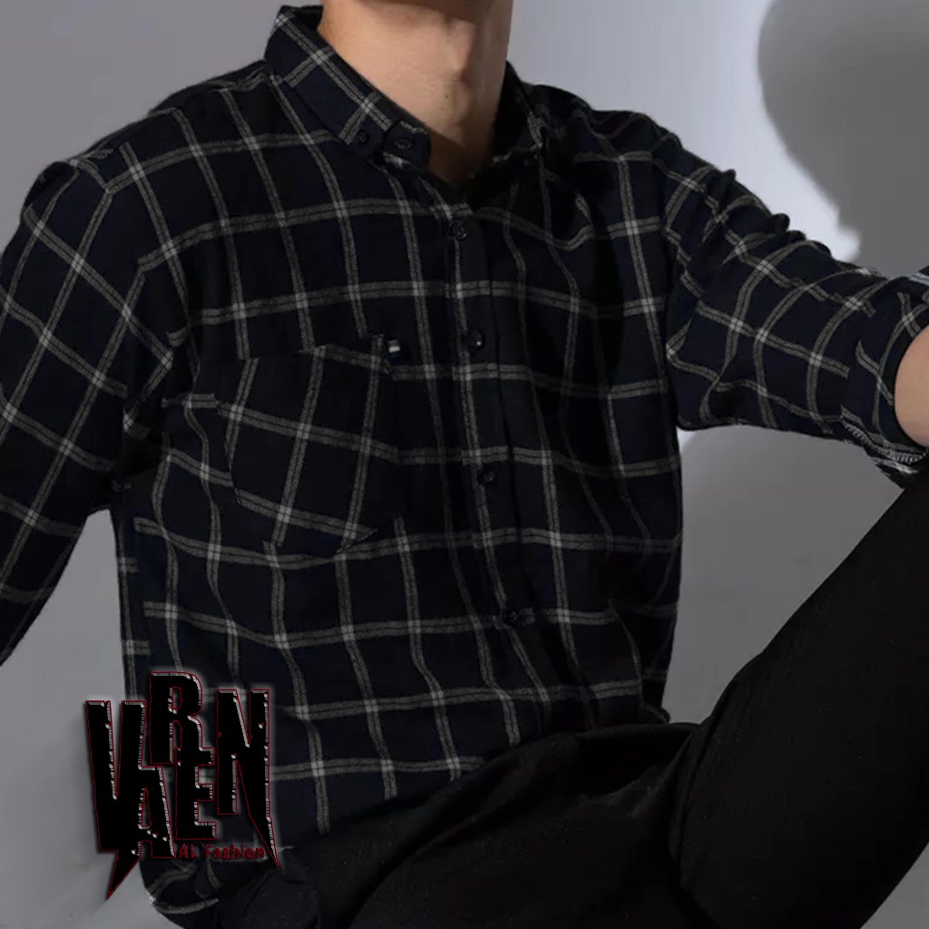 hot kemeja pria / baju pria / kemeja flanel kotak-kotak / kemeja pria lengan panjang / kotak-kotak