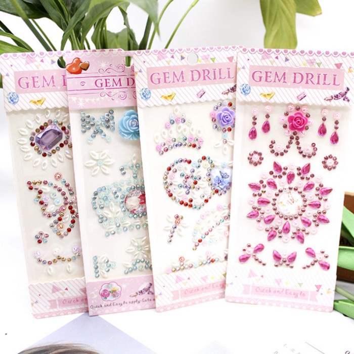 

[LOGU] Stiker 3D kristal drill gem,Stiker kristal diamond gem,Crystal Sticker