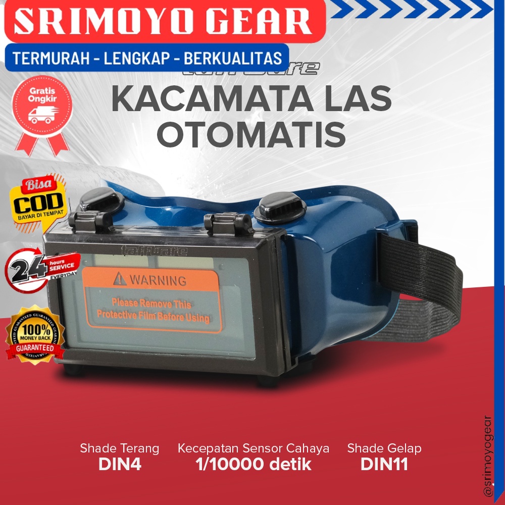 Kacamata Las Kaca Gelap Otomatis - Kacamata Las Auto Gelap - Kacamata Las Safety Auto Gelap