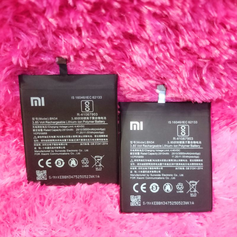 Baterai Tanam Redmi 5A Batre Batry Tanam Xiaomi BN34 Original