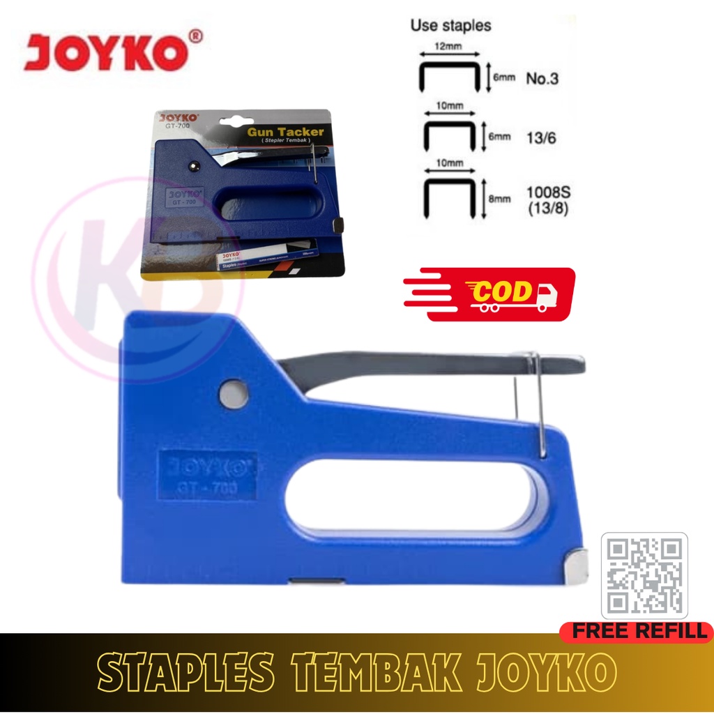 

Staples Tembak Joyko / Gun tacker Joyko Gt-700 / Gun Powerful Joyko / FREE REFILL / Bisa Bayar di Tempat / Toko Gemilang