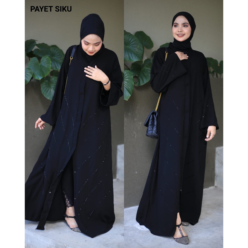 Terbaru Baju Abaya Gamis Hitam Turkey Abaya Bordir Bahan JetBlack Lembut Kwalitas Boutique Arab 2021