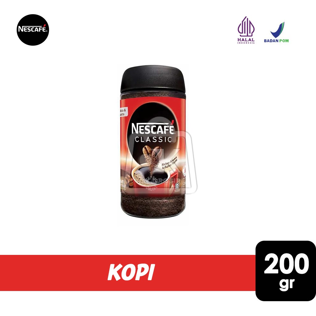 

Kopi NESCAFE Classic Kopi Bubuk Instant (BOTOL Jar 200gr)