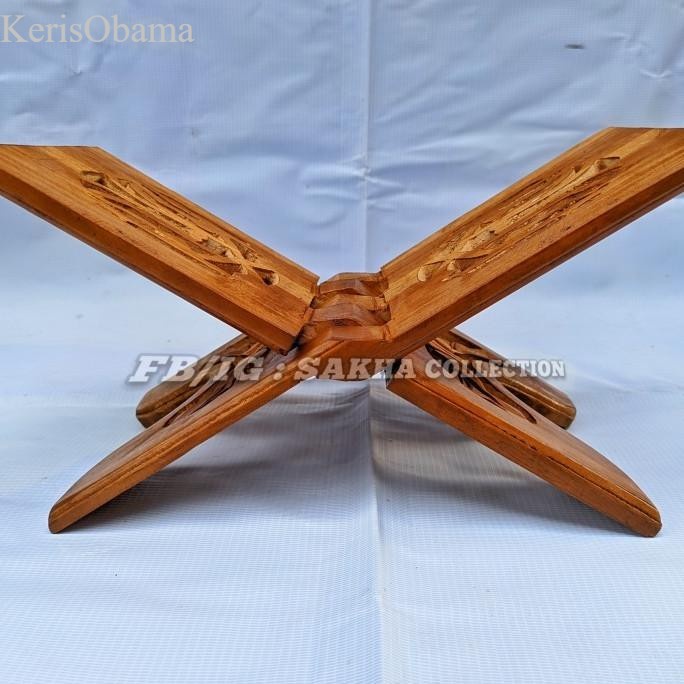 Grosir Rekal Meja Lipat Tatakan Ngaji Alqur'An Kayu Jati Ukir Besar murah