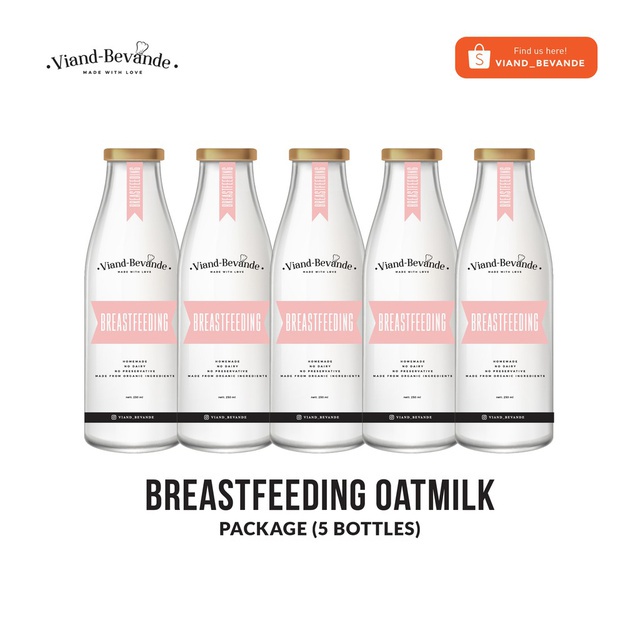 

Viand Bevande - Paket 5 Botol Breastfeeding Oatmilk (Instant Only)