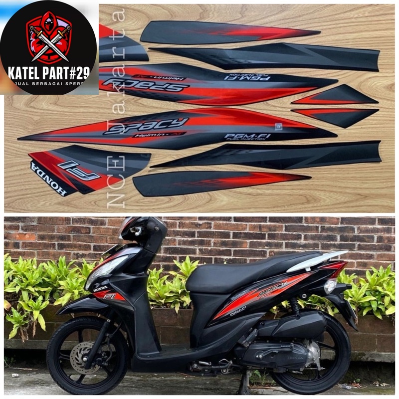 STIKER STRIPING SPACY FI 2013 HITAM