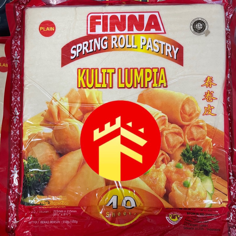 

FINNA KULIT LUMPIA BESAR ISI 40 SPRING ROLL PASTRY 215 x 215 MM ISI 40 LEMBAR KULIT LUMPIA GORENG