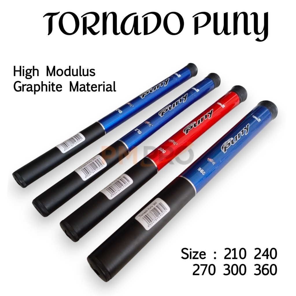 Tornado Puny 210 240 270 300 360 Joran Tegek Ruas Pendek 28cm Bahan Graphite Action Medium Ujung Len