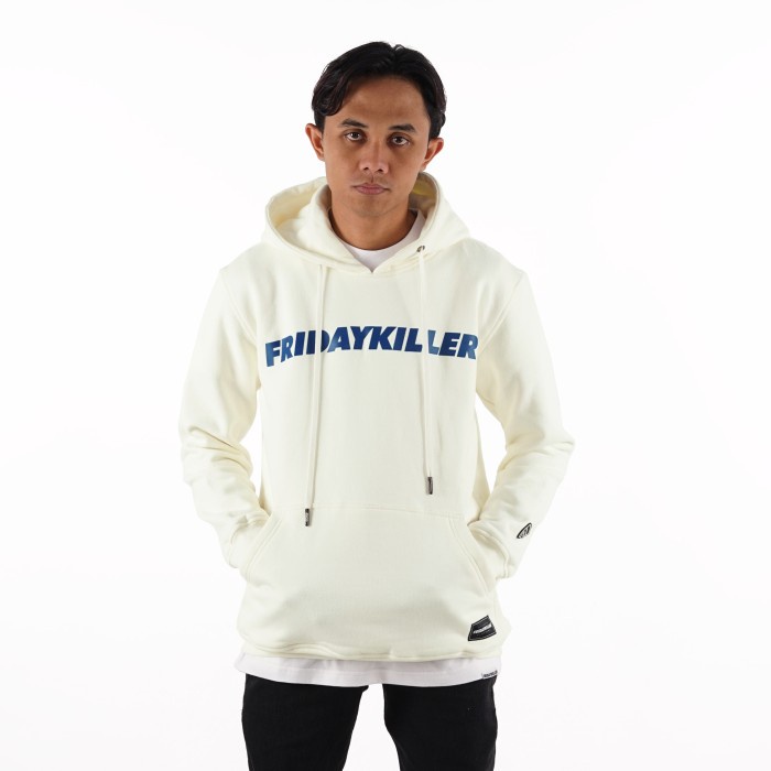 JAKET SWEATER HOODIE PRIA PUTIH TULANG HOODIE FRIDAY KILLER | CORE OFF WHITE HOODIE