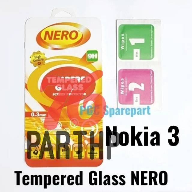 NERO Tempered Glass 0.3mm Kaca Anti Gores Nokia 3 4G LTE TA1020 TA1028 TA1032 TA1038 Bening TG