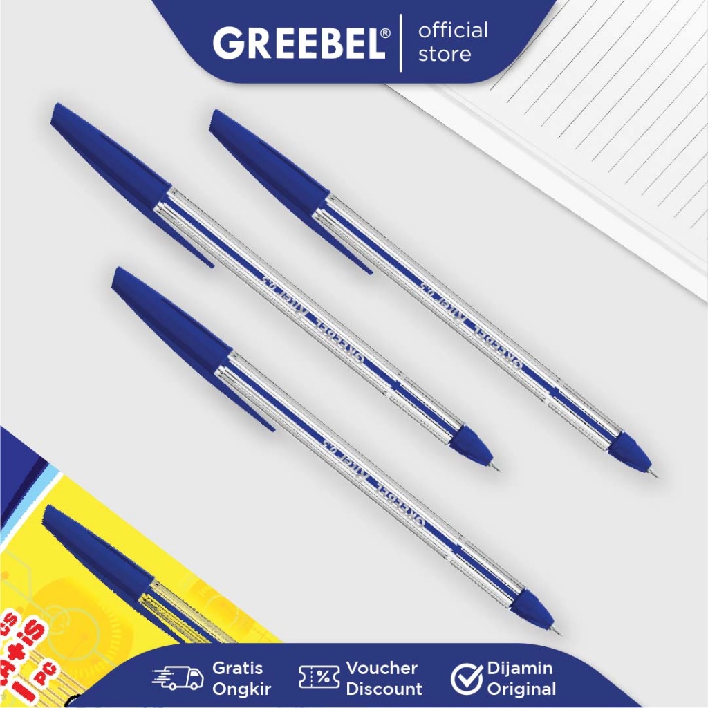 

Greebel Pulpen 3 Warna / Ballpoint 3 Pcs / Gel / Jel Pen