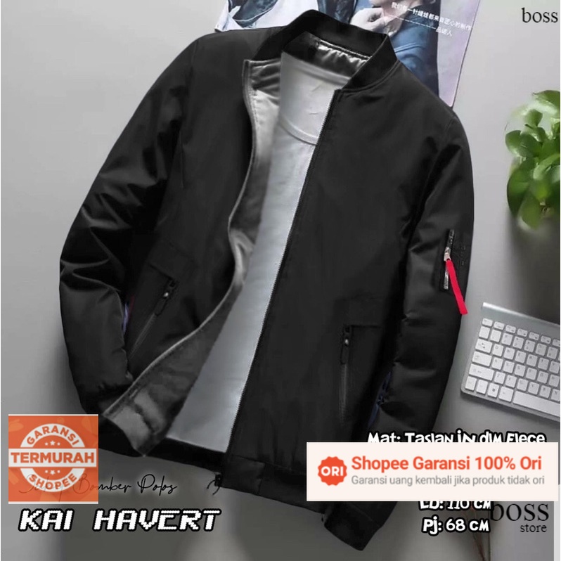JAKET PRIA // BOMBER POLOS// JAKET BOMBER BOLAK BALIK // JAKET BOMBER PRIA / WANITA JAKET CUSTOM SAB