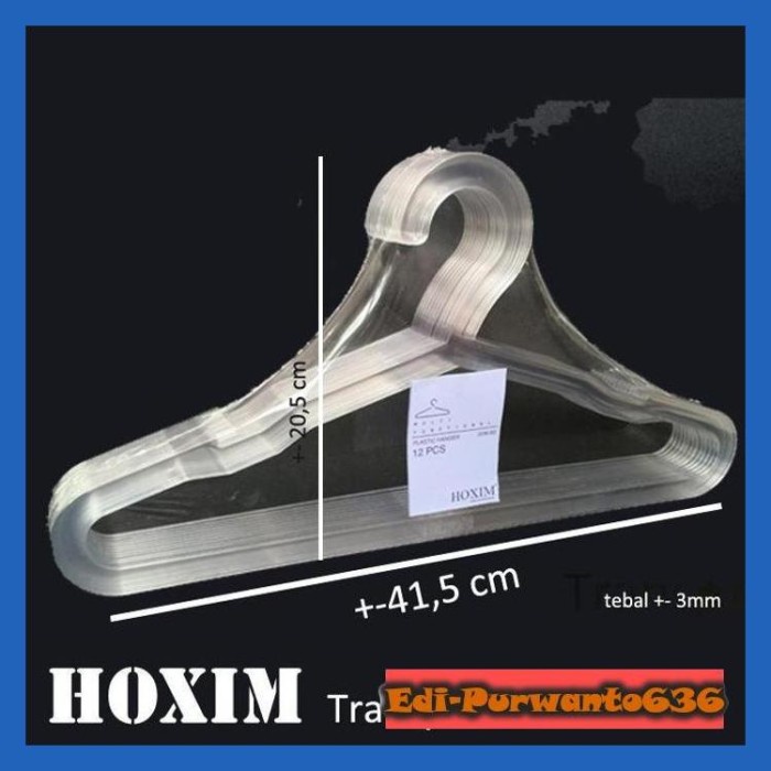 SXC Gantungan Baju Plastik Dewasa Bening | Hanger Plastik | 12 pcs