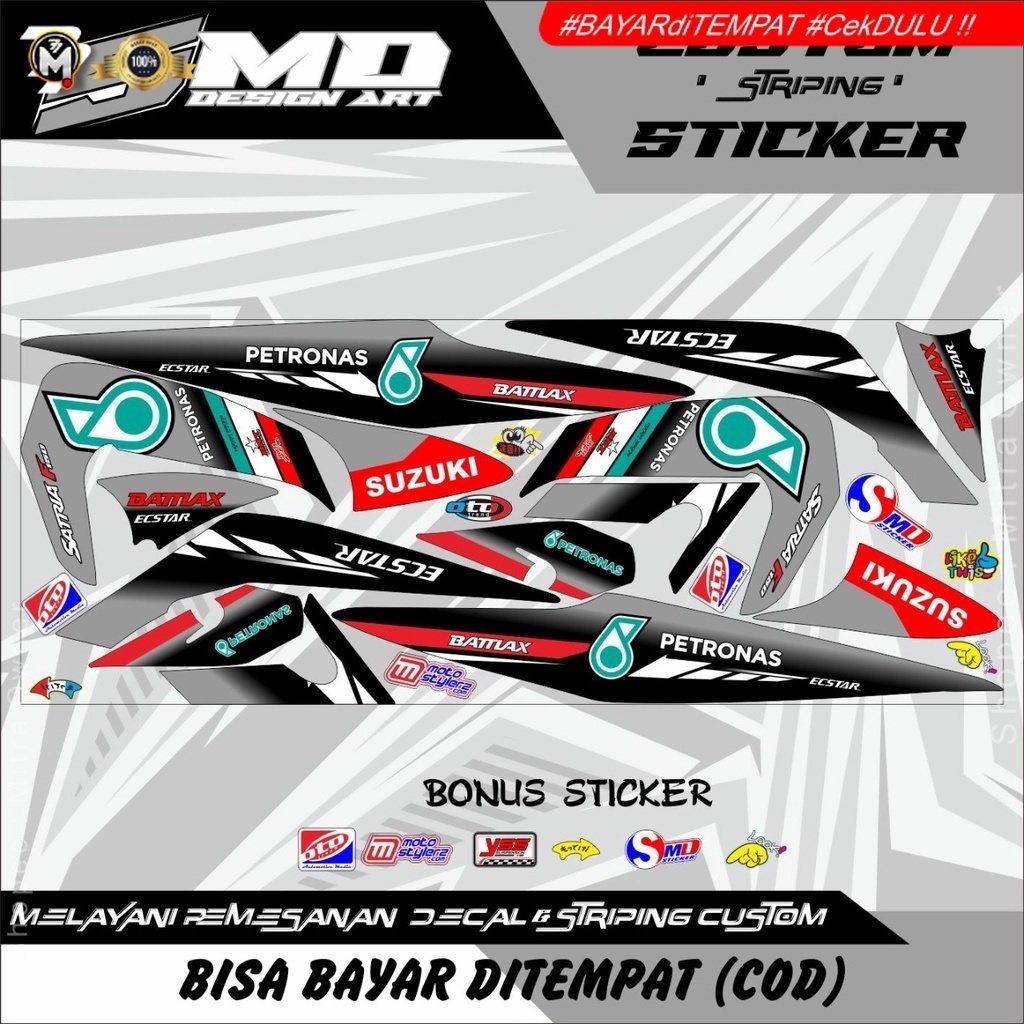 STRIPING VARIASI MOTOR SATRIA FU BARONG PETRONAS