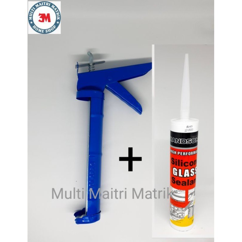 Alat tembak lem kaca botol seng paket + lem kaca botol murah /lem kaca sealant + tembak lem kaca sil